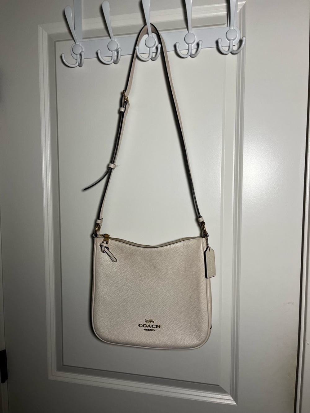 Coach Ellie File Pebbled Leather Crossbody Bag - Cream/Ivory